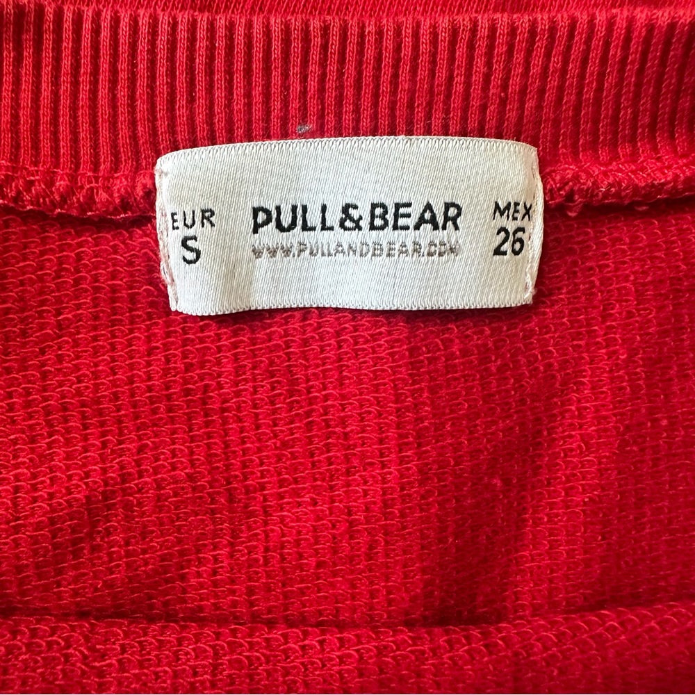 BAE Bacon & Egg Small Pull&Bear Red Sweatshirt Jumper, S - Picture 2 of 4